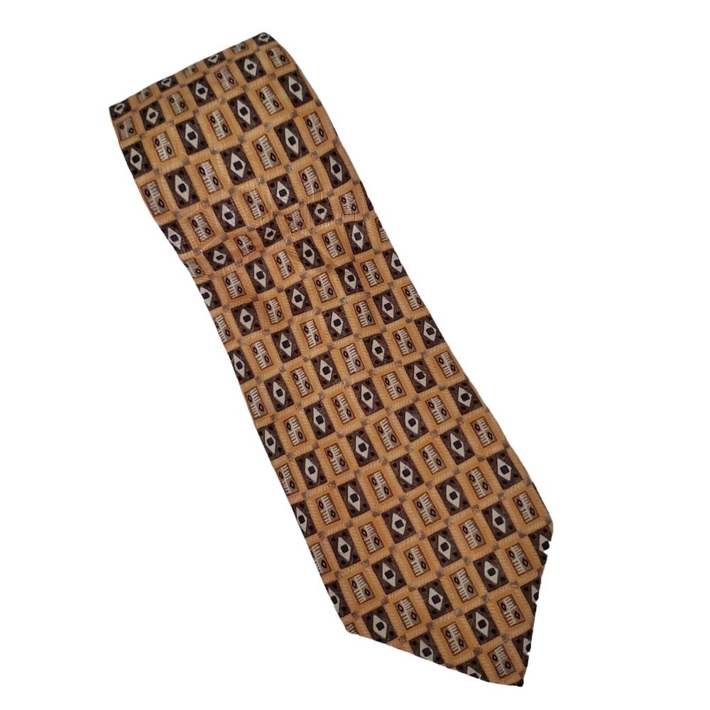 Robert Talbott Parisian Tie Hand Sewn Hand Printed Italy Made in USA 100% Silk